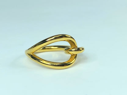 Hermes Jumbo Hook Scarf Ring Gold Scarf Ring Authentic GS439