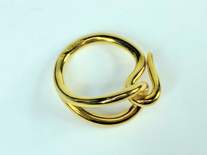 Hermes Jumbo Hook Scarf Ring Gold Scarf Ring Authentic GS439