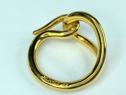 Hermes Jumbo Hook Scarf Ring Gold Scarf Ring Authentic GS439