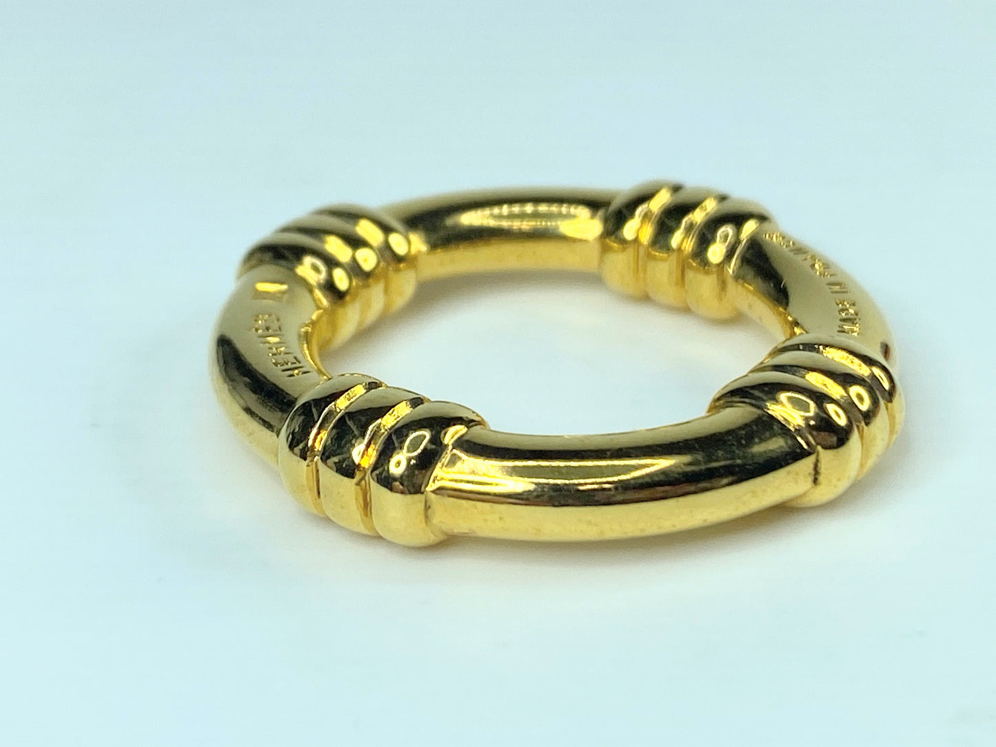 HERMES Scarf Ring Bouet Circle Design Gold Tone authentic GS440