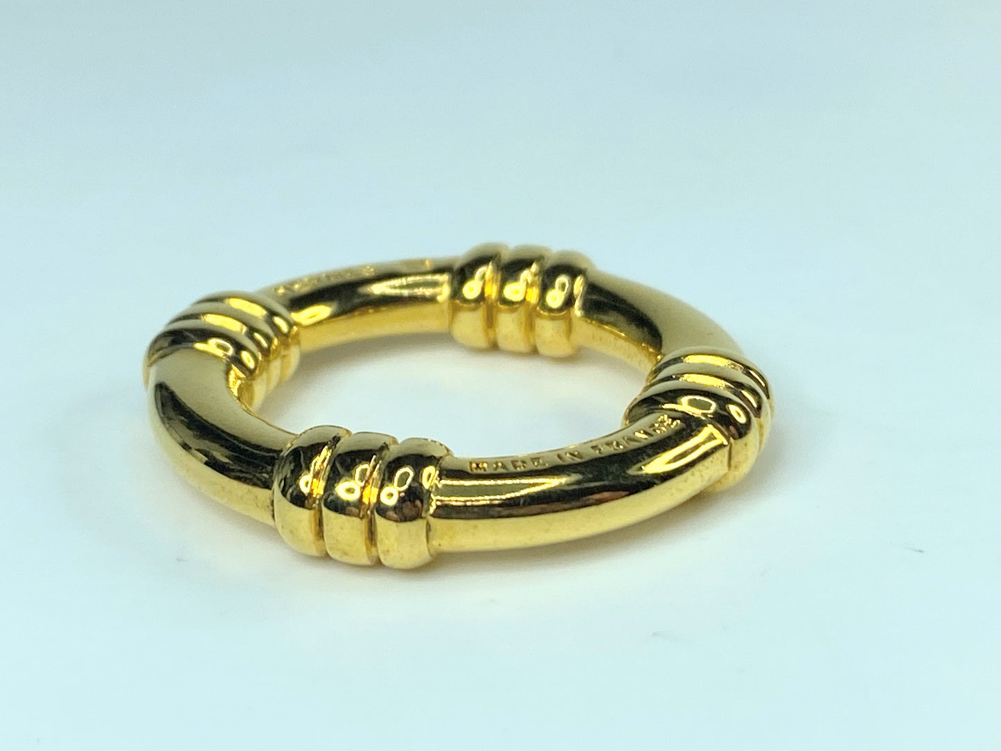 HERMES Scarf Ring Bouet Circle Design Gold Tone authentic GS440