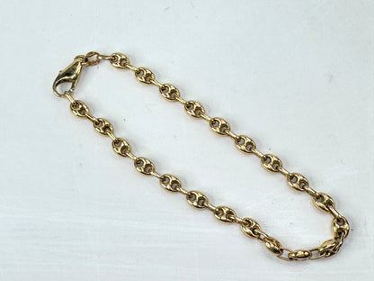 Vintage Italian 14K Yellow Gold 4.66mm Gucci Link Bracelet 7.4g JR1792