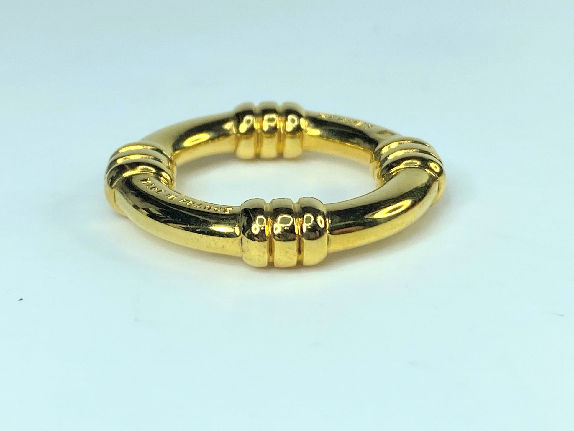 HERMES Scarf Ring Bouet Circle Design Gold Tone authentic GS440