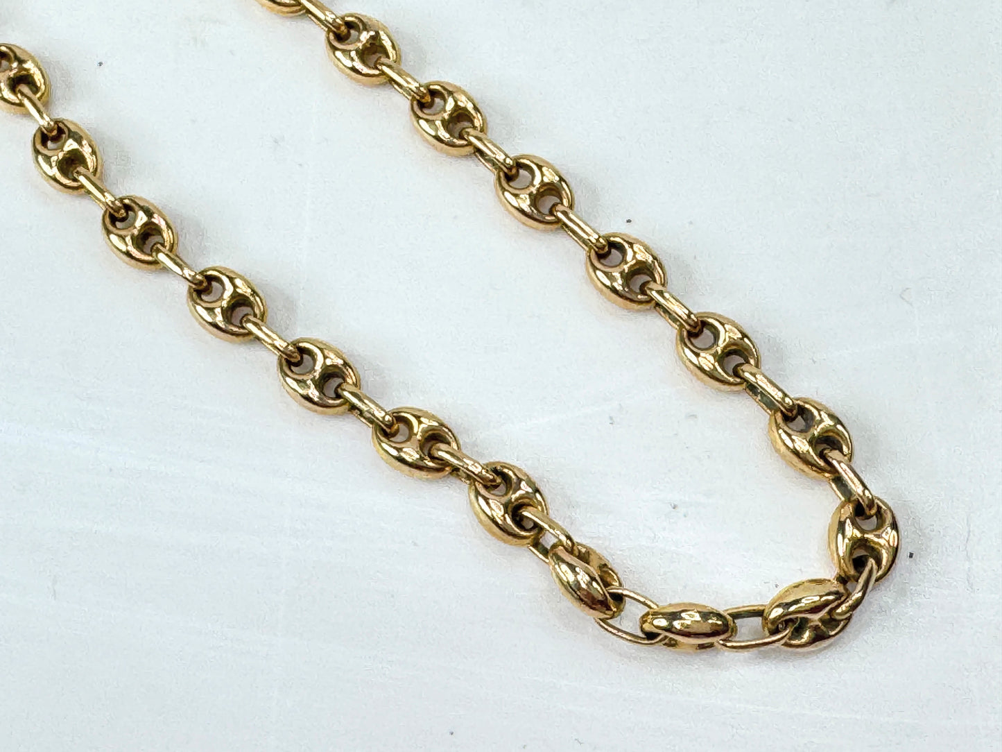 Vintage Italian 14K Yellow Gold 4.66mm Gucci Link Bracelet 7.4g JR1792