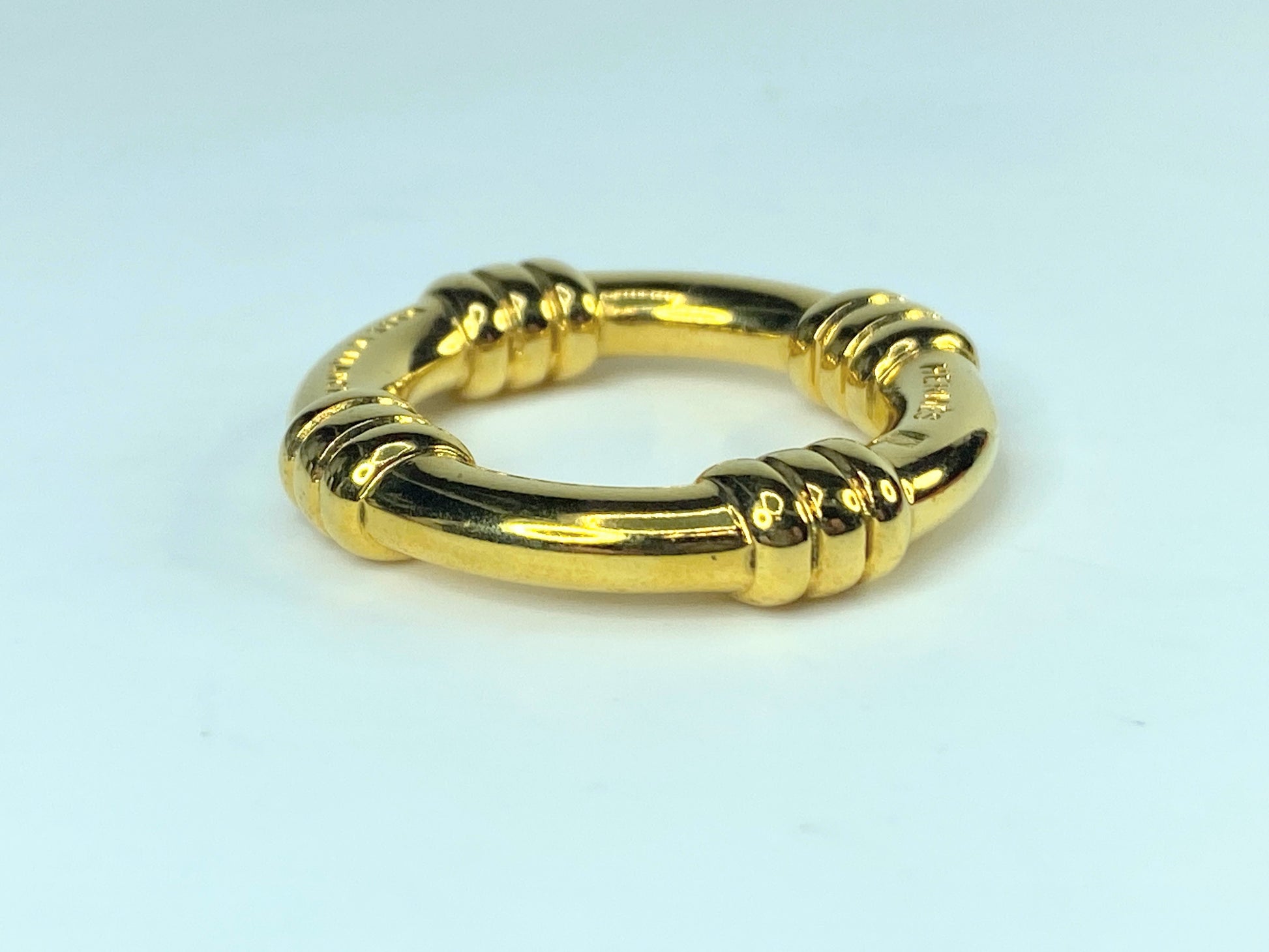 HERMES Scarf Ring Bouet Circle Design Gold Tone authentic GS440