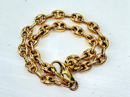 Vintage Italian 14K Yellow Gold 4.66mm Gucci Link Bracelet 7.4g JR1792
