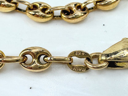 Vintage Italian 14K Yellow Gold 4.66mm Gucci Link Bracelet 7.4g JR1792