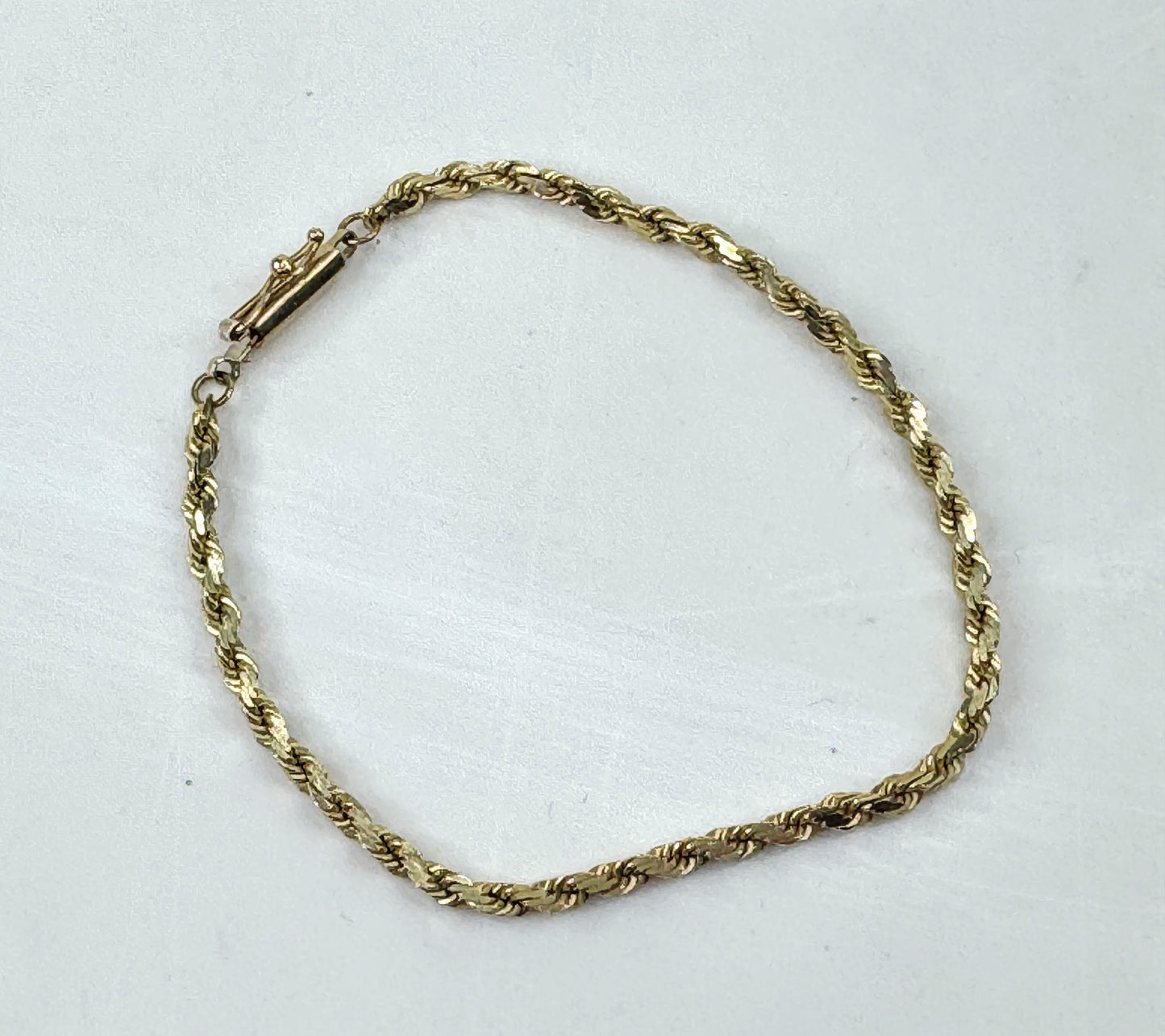 Vintage Italian 14K 2.38mm Diamond-Cut Fancy Link Bracelet 7.25" JR1793
