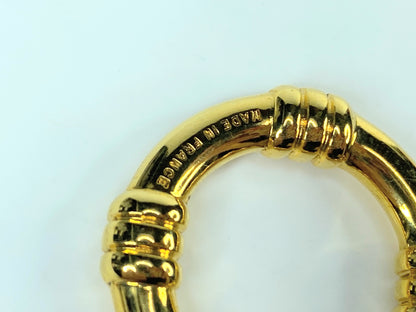 HERMES Scarf Ring Bouet Circle Design Gold Tone authentic GS440