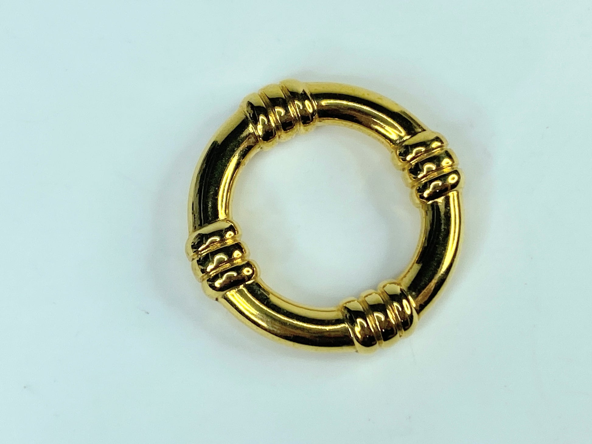 HERMES Scarf Ring Bouet Circle Design Gold Tone authentic GS440