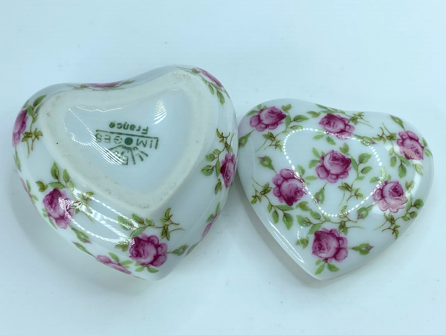 Heart Shaped Limoges porcelain Trinket Box A106