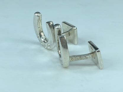 Tiffany & Co, pair of sterling silver lucky horseshoe cufflinks in box JR548