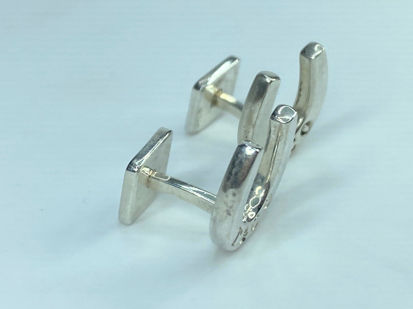 Tiffany & Co, pair of sterling silver lucky horseshoe cufflinks in box JR548
