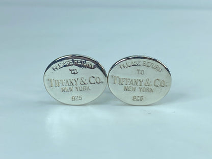 Tiffany & Co. Return to Tiffany oval Cufflinks authentic with box 13.6g JR549