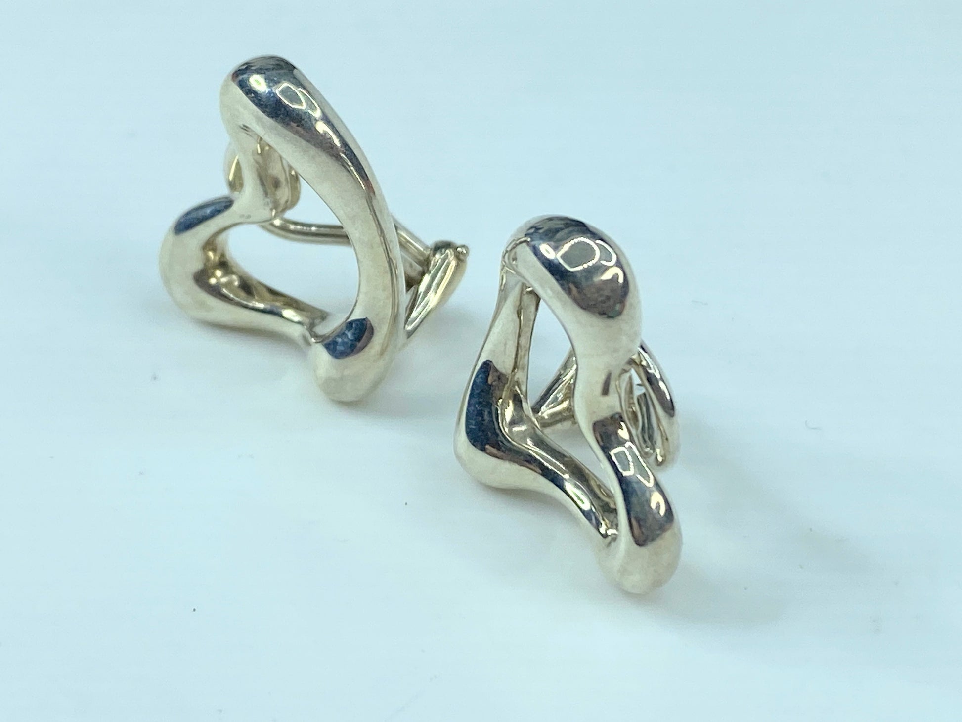 Tiffany & Co Silver Peretti Large Huge Open Heart Clip On Earrings JR551