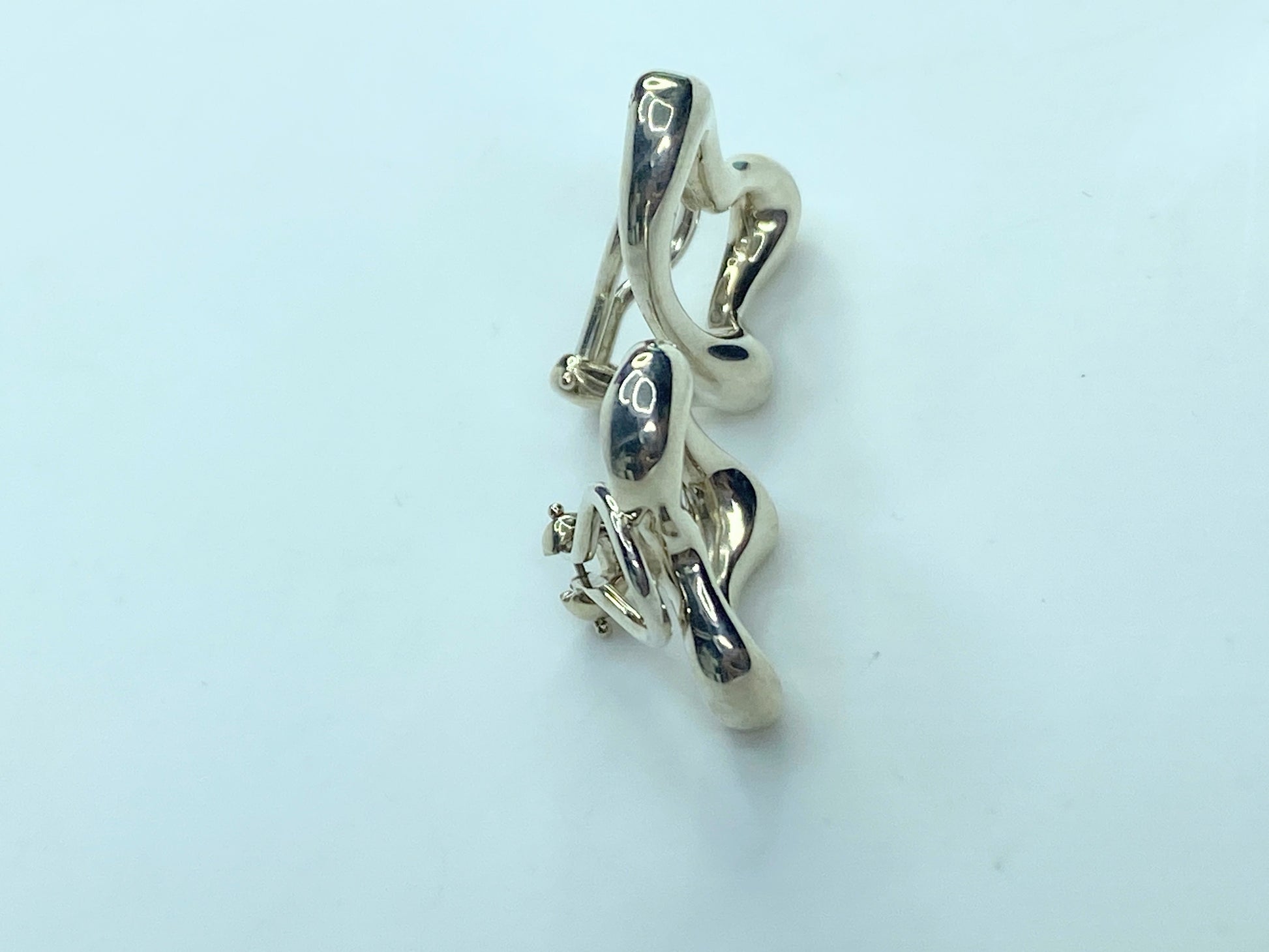 Tiffany & Co Silver Peretti Large Huge Open Heart Clip On Earrings JR551