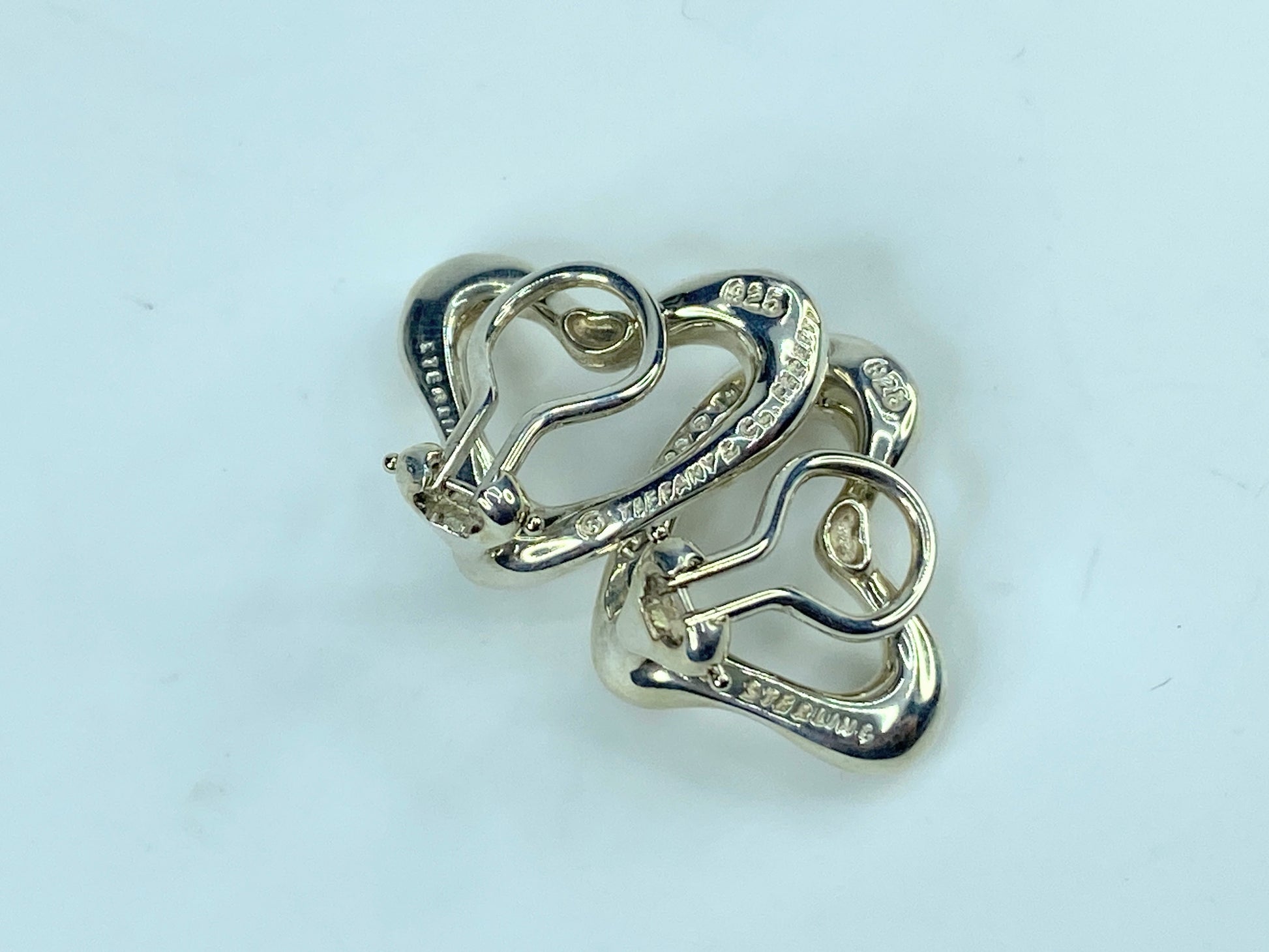 Tiffany & Co Silver Peretti Large Huge Open Heart Clip On Earrings JR551