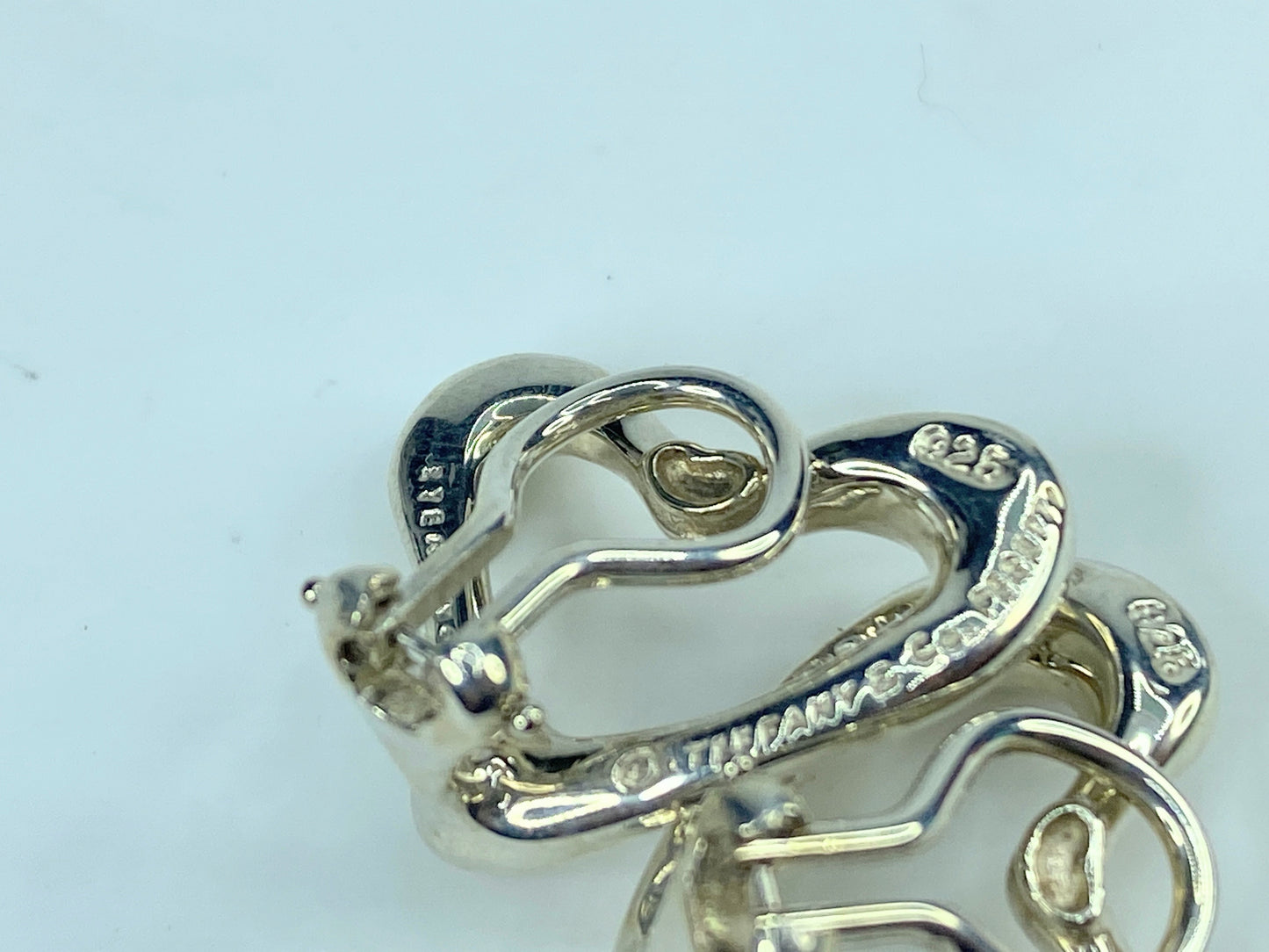 Tiffany & Co Silver Peretti Large Huge Open Heart Clip On Earrings JR551