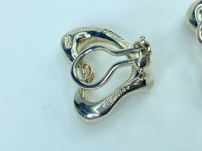 Tiffany & Co Silver Peretti Large Huge Open Heart Clip On Earrings JR551