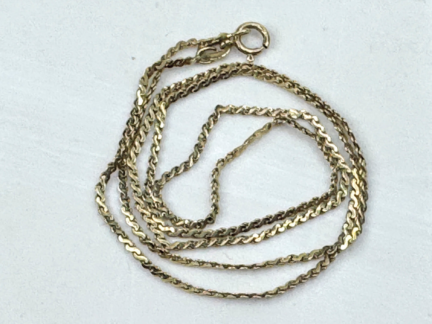 Vintage Italian 18K Gold S-Link Chain Necklace 18" JR1798