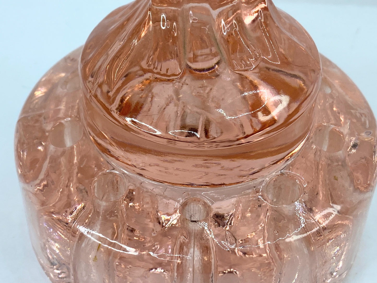 Vintage Cambridge Draped Lady Pink depression glass frog 8.5" mint A616