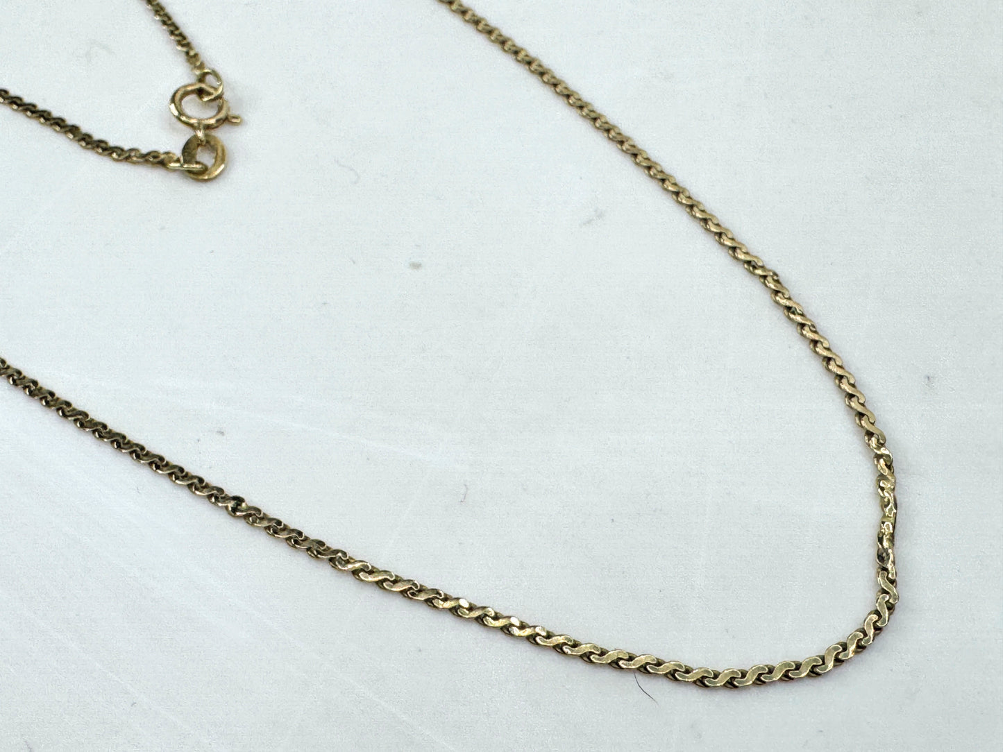 Vintage Italian 18K Gold S-Link Chain Necklace 18" JR1798