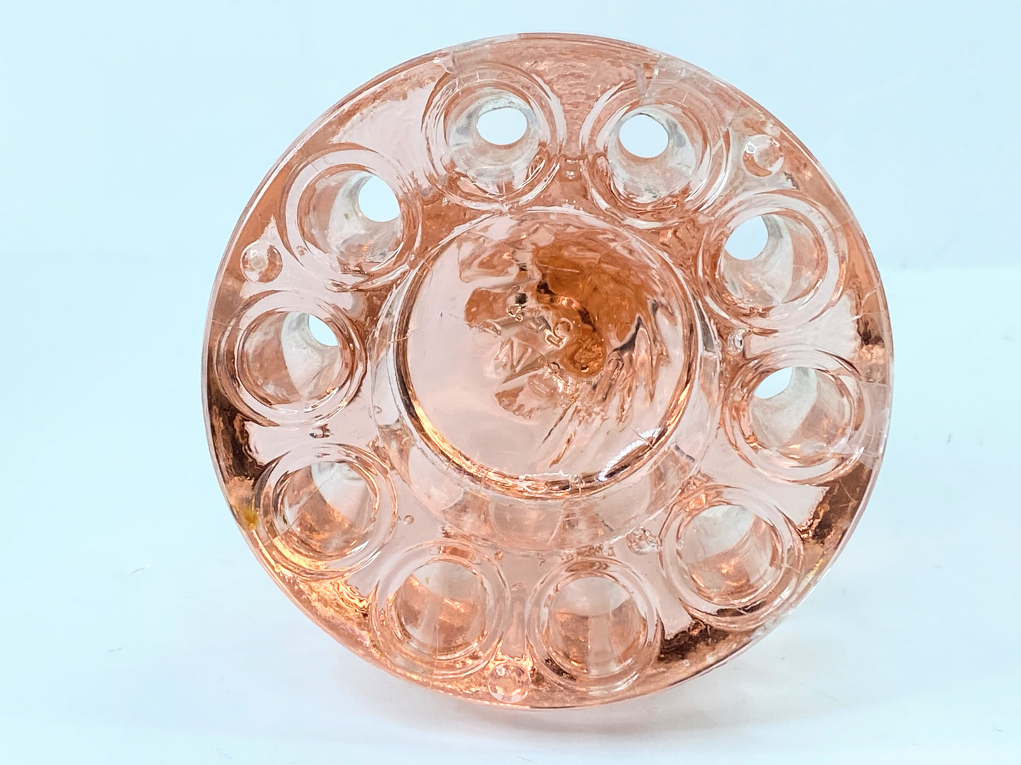 Vintage Cambridge Draped Lady Pink depression glass frog 8.5" mint A616