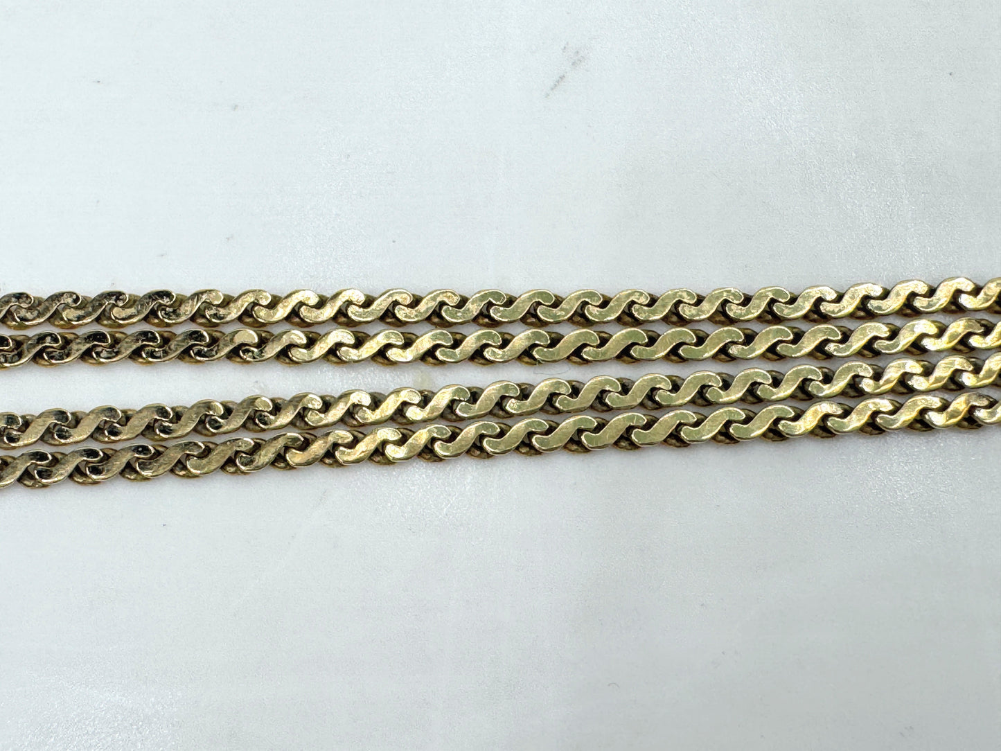 Vintage Italian 18K Gold S-Link Chain Necklace 18" JR1798