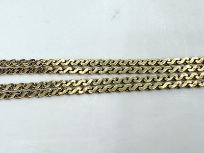 Vintage Italian 18K Gold S-Link Chain Necklace 18" JR1798