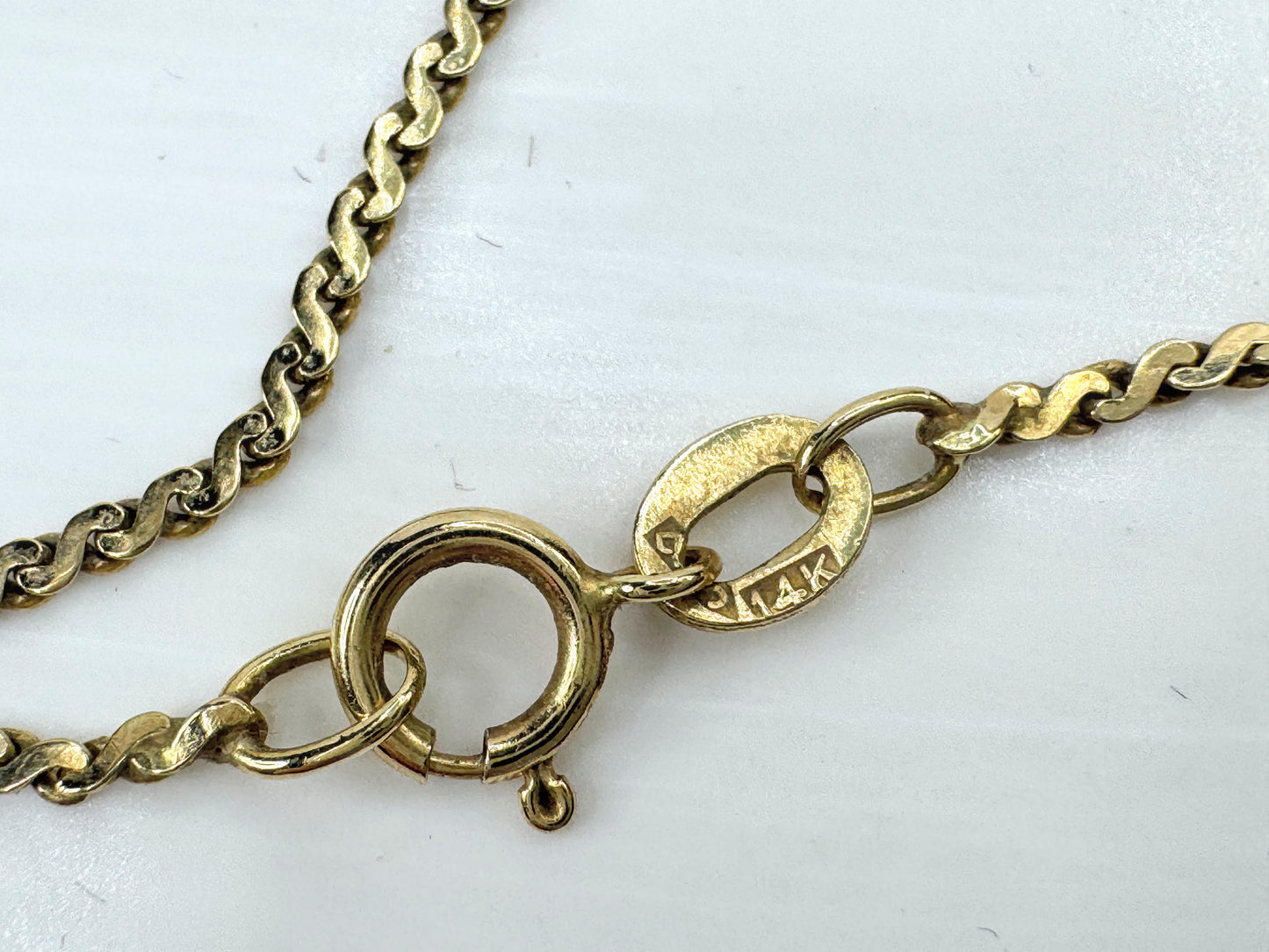 Vintage Italian 18K Gold S-Link Chain Necklace 18" JR1798