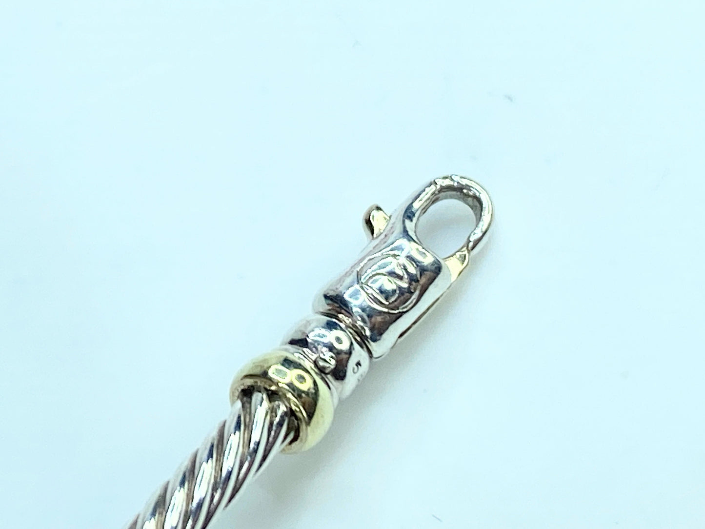 David Yurman Hampton Cable Station Topaz in 18K/Sterling 925 17.5" 21.2gm JR9832