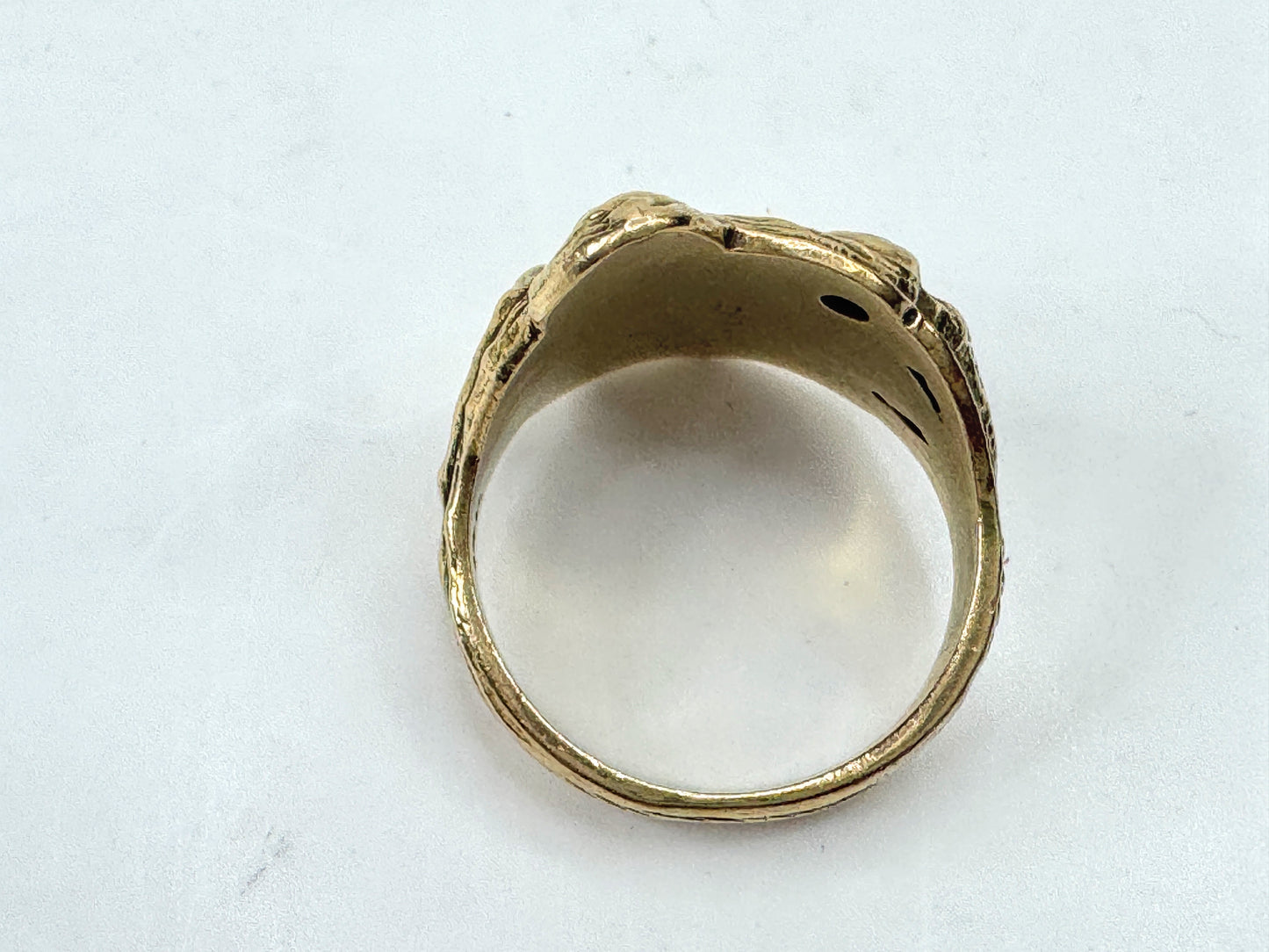 Custom 14K round brilliant Diamond Mermaid Alligator Wide Ring 9.0g s6.75 JR1802