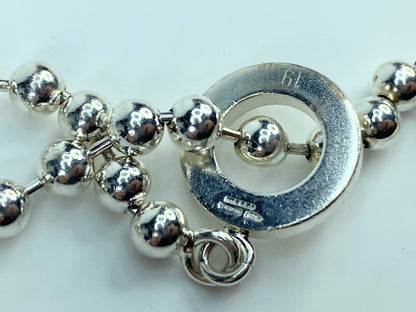 Gucci Sterling Silver Beaded Chain Circle Toggle clasp bracelet 7 3/4" 16g JR552