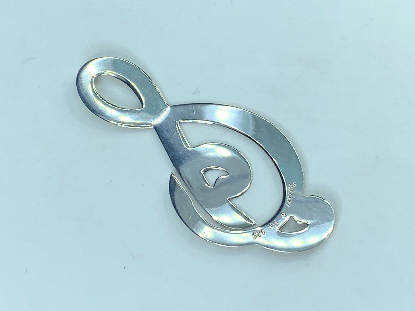 Tiffany & Co. Sterling Musical Note Treble Clef Bookmark authentic 6.4g JR554