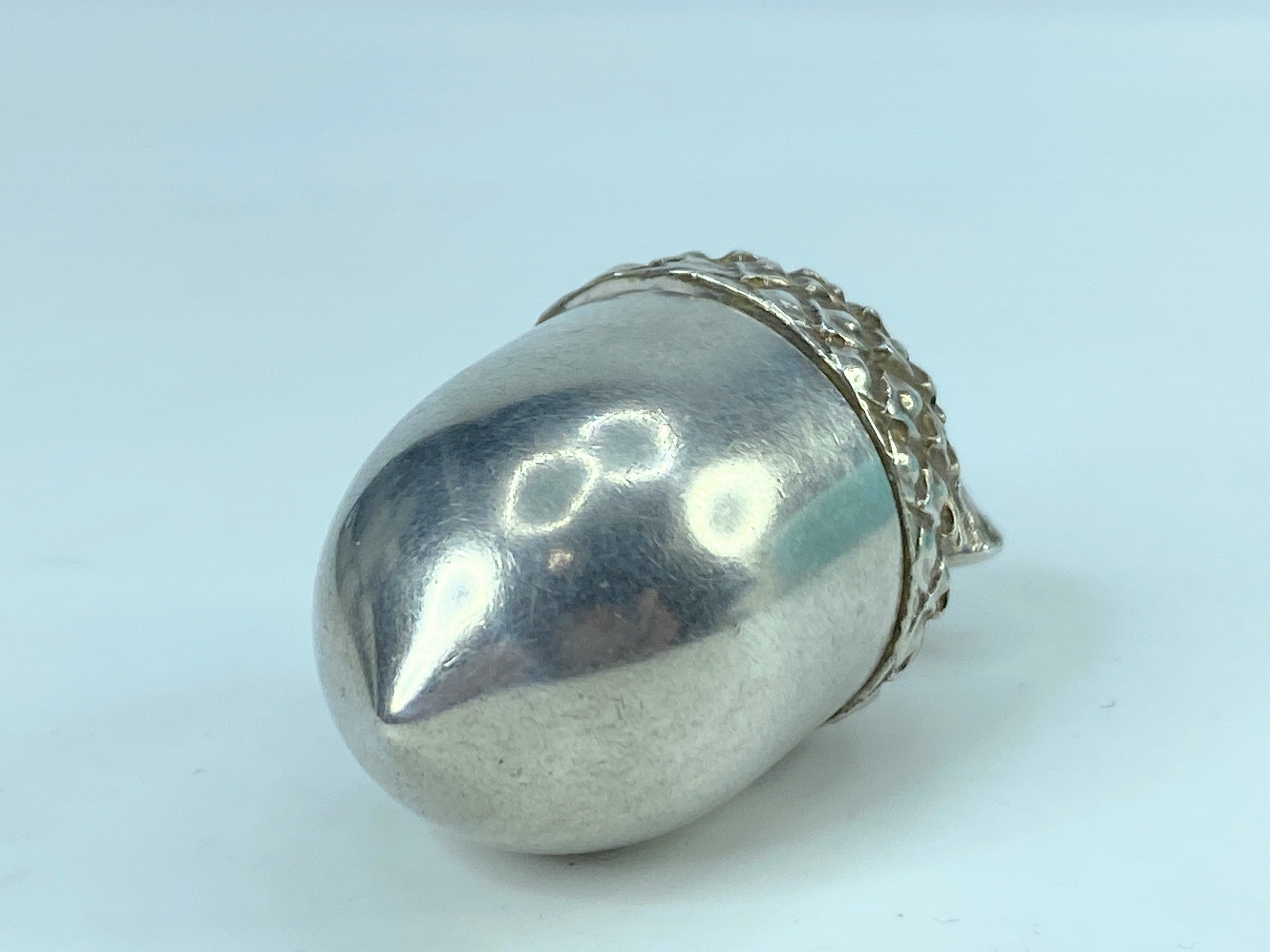 RARE Vintage Tiffany & Co 925 Sterling Silver Acorn Pill Box w