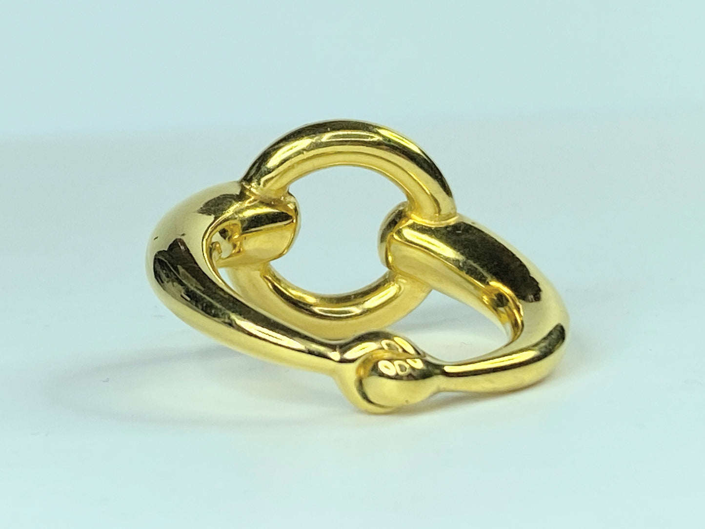 Hermes Scarf Ring Mo Horsebit Scarf Ring Gold Tone Made in France GS446