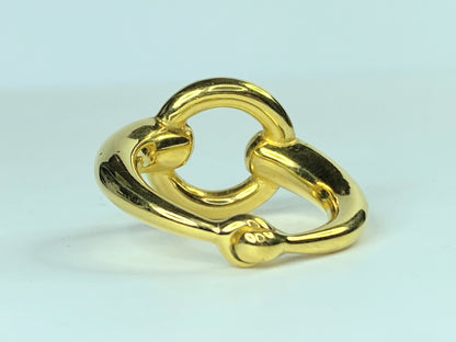 Hermes Scarf Ring Mo Horsebit Scarf Ring Gold Tone Made in France GS446