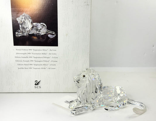 Swarovski "Lion" Crystal Figurine, 1995 SCS Annual Edition MIB S206