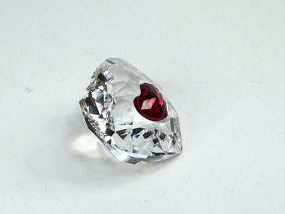 Red And Clear Crystal Christmas Heart Shaped Hanging Ornament in box S213