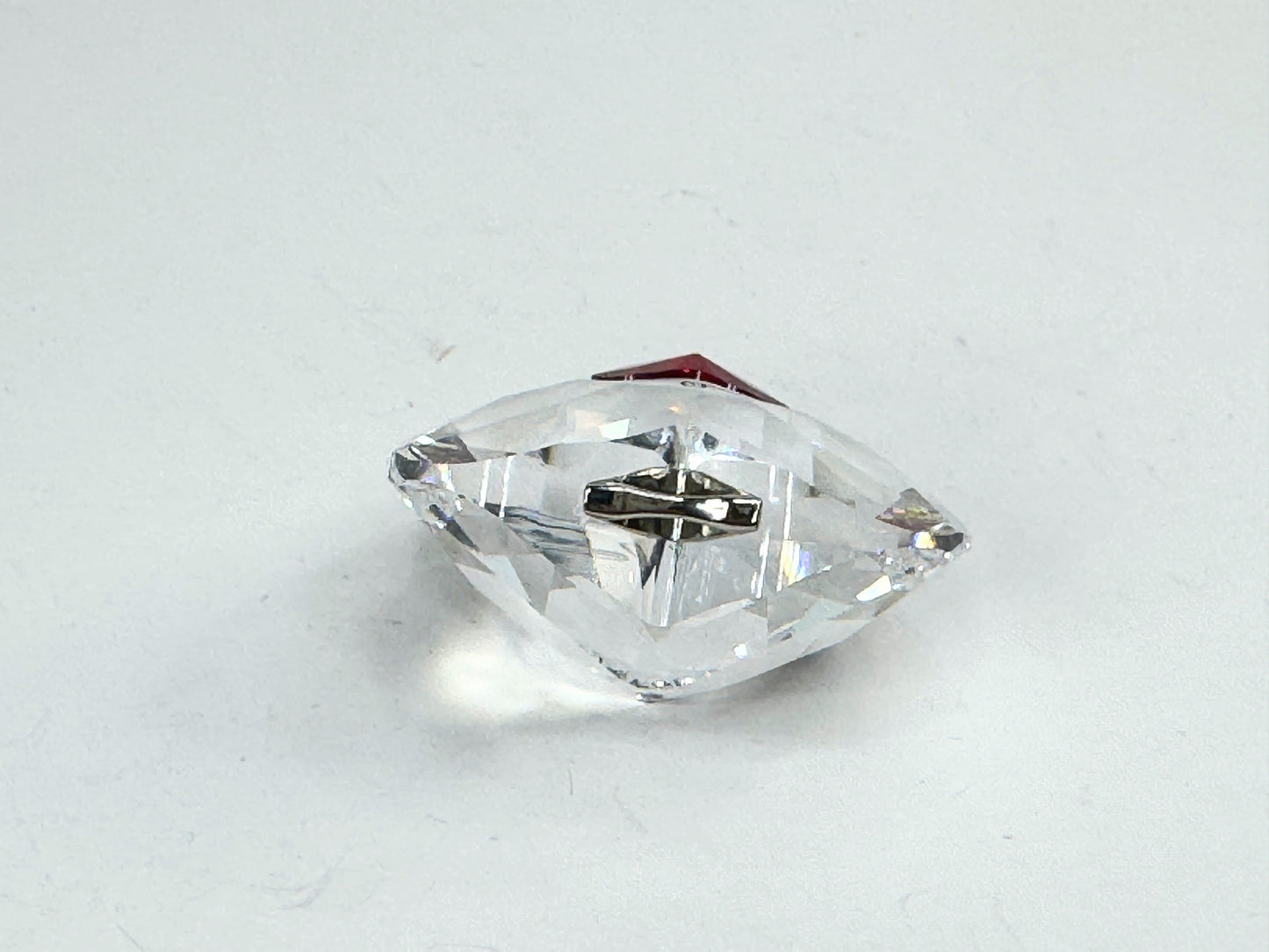 Red And Clear Crystal Christmas Heart Shaped Hanging Ornament in box S213