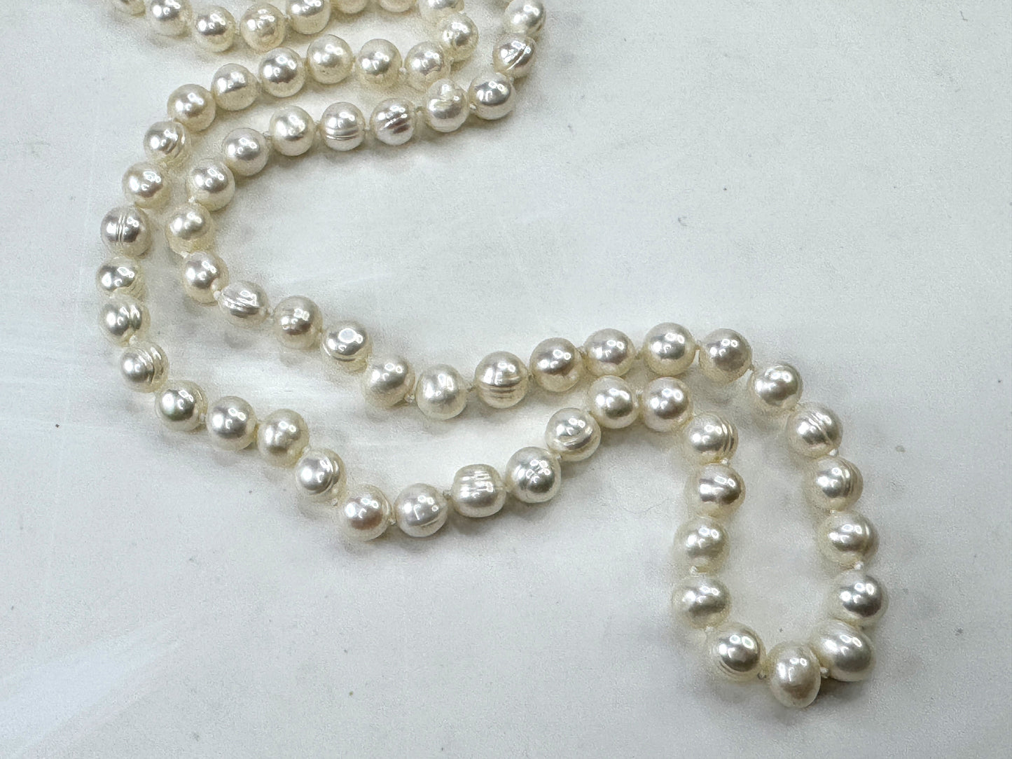 Vintage Endless Cultured 6.7mm Pearl Necklace 24.0" JR1809