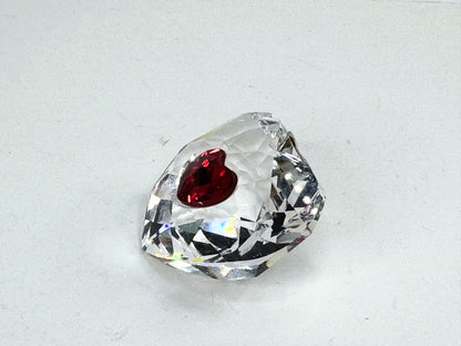 Red And Clear Crystal Christmas Heart Shaped Hanging Ornament in box S213
