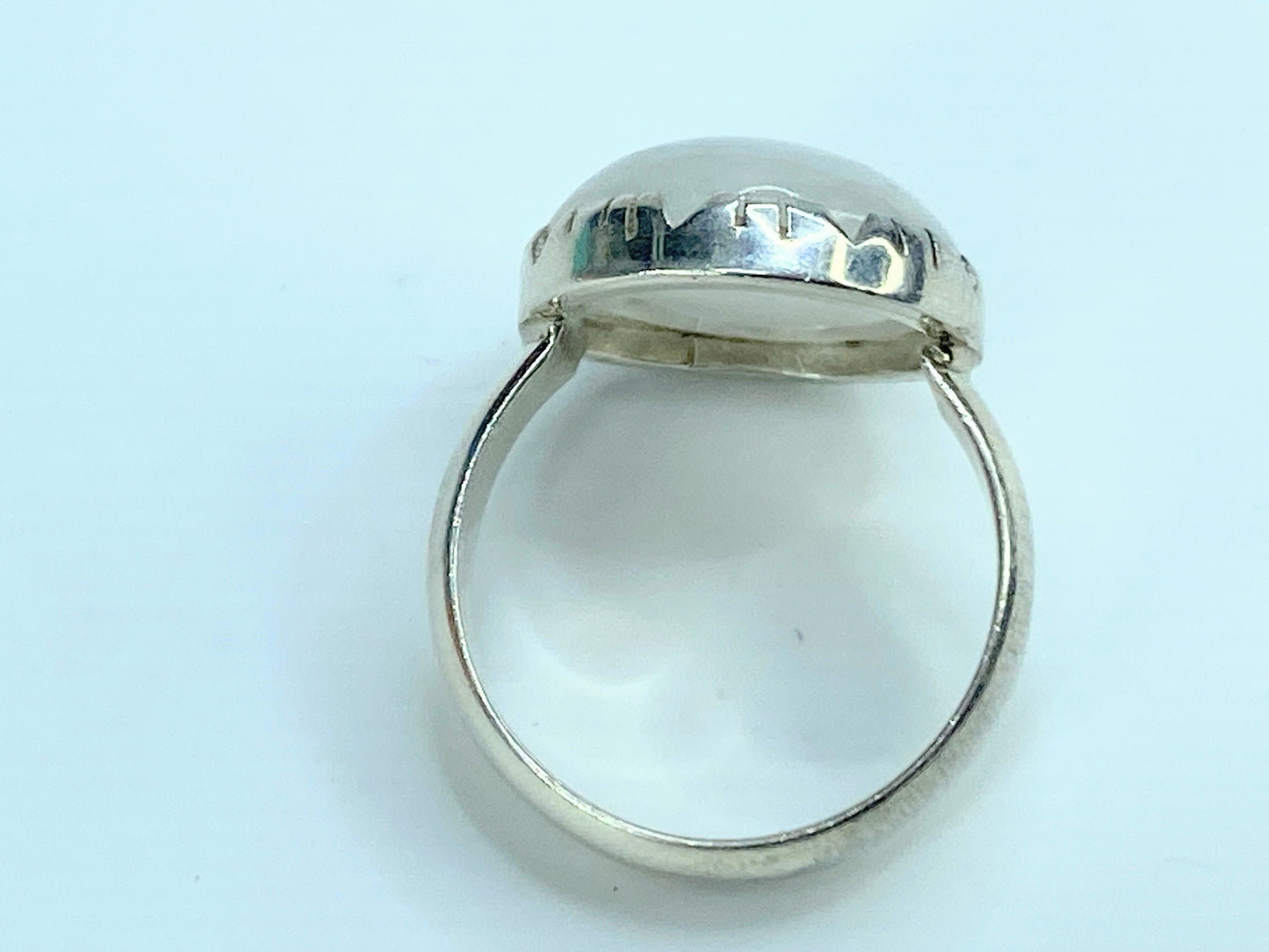 Rainbow Moonstone Ring - To the Moon Sterling silver 925 15.5mm s7.5 5.8g JR9837