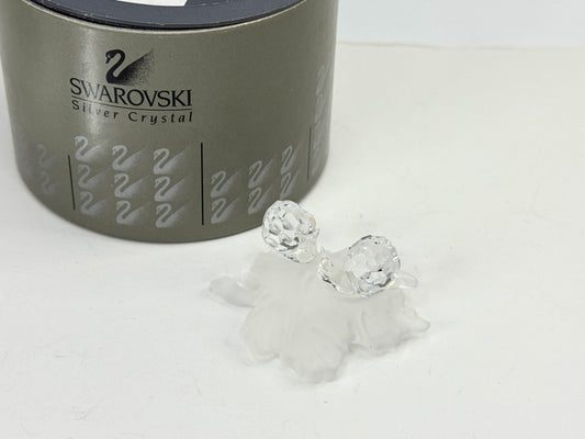 Swarovski Crystal Figurine: Two Baby Snails on Leaf, Edith Mair Design S215