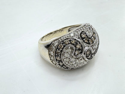 Vintage 14K Gold 0.67ct Diamond Pave Wave Dome Ring  8.7g s6.5 JR1811