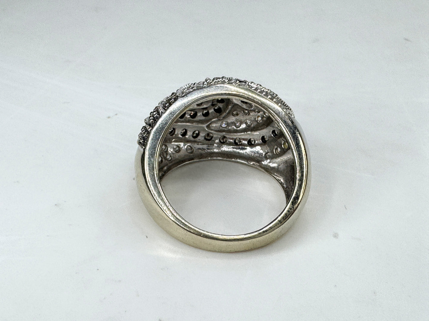 Vintage 14K Gold 0.67ct Diamond Pave Wave Dome Ring  8.7g s6.5 JR1811