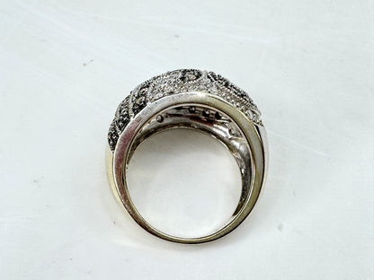 Vintage 14K Gold 0.67ct Diamond Pave Wave Dome Ring  8.7g s6.5 JR1811