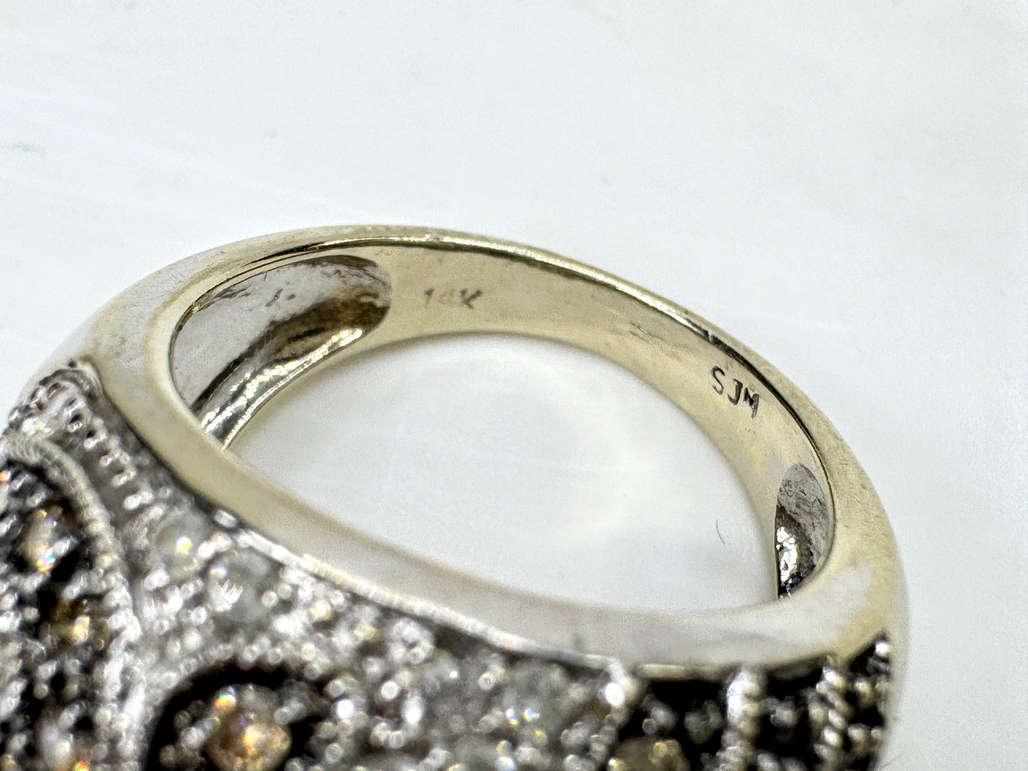 Vintage 14K Gold 0.67ct Diamond Pave Wave Dome Ring  8.7g s6.5 JR1811