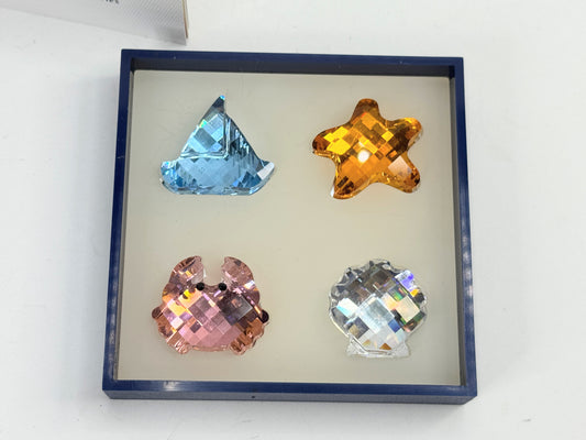 Swarovski Crystal Beach Life Miniature Boat, Crab, Star clam MIB S216