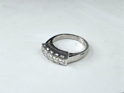 Vintage Platinum 1.00ct F/VS Asscher Diamond Band Ring s6 6.5g JR1812